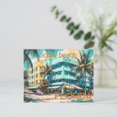 Carte postale Retro South Beach Miami Floride (Debout devant)