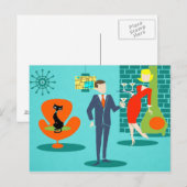 Carte Postale Retro Space Age Cartographie Couple (Devant / Derrière)