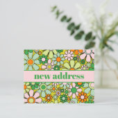 Carte Postale Retro Spring Floral Nouvelle adresse (Debout devant)