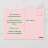 Carte Postale Retro Spring Floral Nouvelle adresse (Dos)