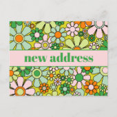 Carte Postale Retro Spring Floral Nouvelle adresse (Devant)
