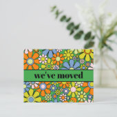Carte Postale Retro Spring Floral Nouvelle adresse / Nous avons  (Debout devant)