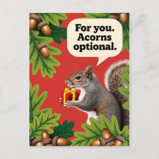 Carte Postale Retro Squirrel with gift parcel greeting