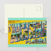 Carte postale rétro St Augustine Floride (Devant / Derrière)