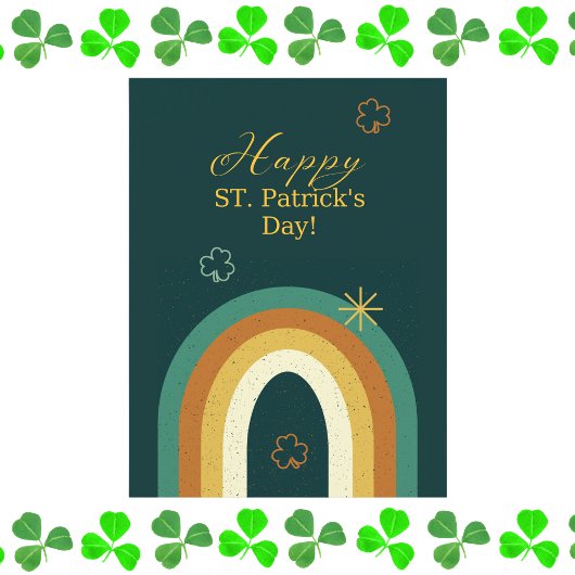Carte Postale Retro St. Patrick’s Day Rainbow