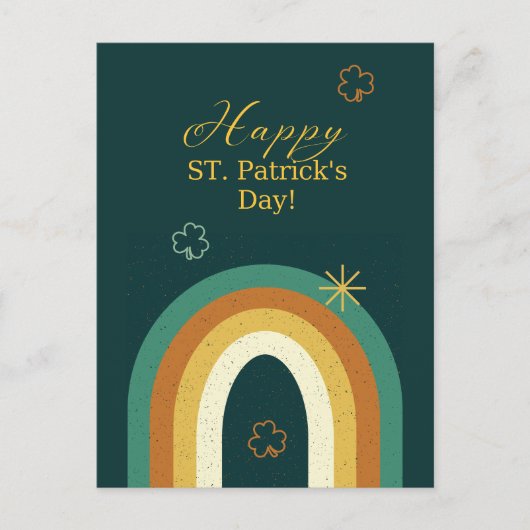 Carte Postale Retro St. Patrick’s Day Rainbow (Devant)