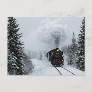 Carte postale Retro Steam Train Winter Snow