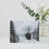 Carte postale Retro Steam Train Winter Snow (Debout devant)
