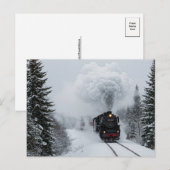 Carte postale Retro Steam Train Winter Snow (Devant / Derrière)