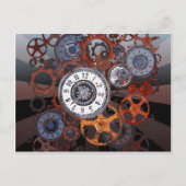 Carte Postale Retro steampunk pièces, engrenages et cogs imprime (Devant)