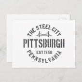Carte Postale Retro Steel City Pittsburgh Pennsylvania Yinz vint (Devant / Derrière)