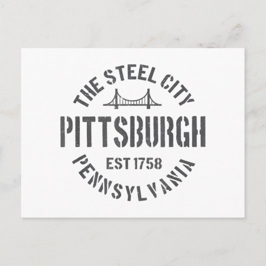 Carte Postale Retro Steel City Pittsburgh Pennsylvania Yinz vint (Devant)