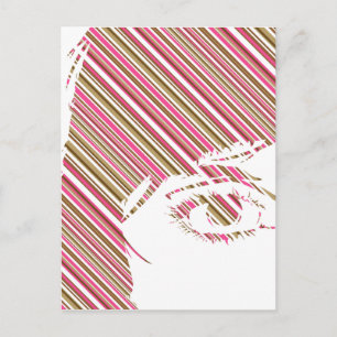 Carte postale Retro Stripe Girls Face