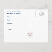 Carte Postale rétro stripes glace patinage invitation (Dos)