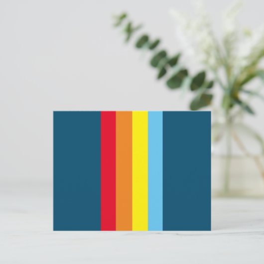 Carte postale Retro Stripes (Navy Blue Multi) (Debout devant)