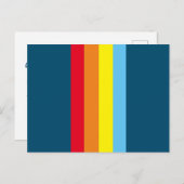 Carte postale Retro Stripes (Navy Blue Multi) (Devant / Derrière)