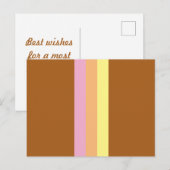 Carte Postale Retro Stripes (Orange Multi) (Devant / Derrière)