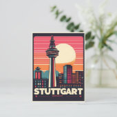 Carte Postale Retro Stuttgart TV Tower Fernsehturm cadeau allema (Debout devant)