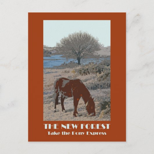 Carte postale rétro style New Forest 1920 (Devant)