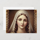 Carte Postale Retro Style Virgin Mary (Devant / Derrière)