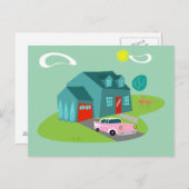 Carte postale Retro Suburban House (Devant / Derrière)