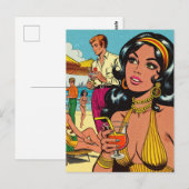 Carte Postale Retro Summer Beach Comics (Devant / Derrière)