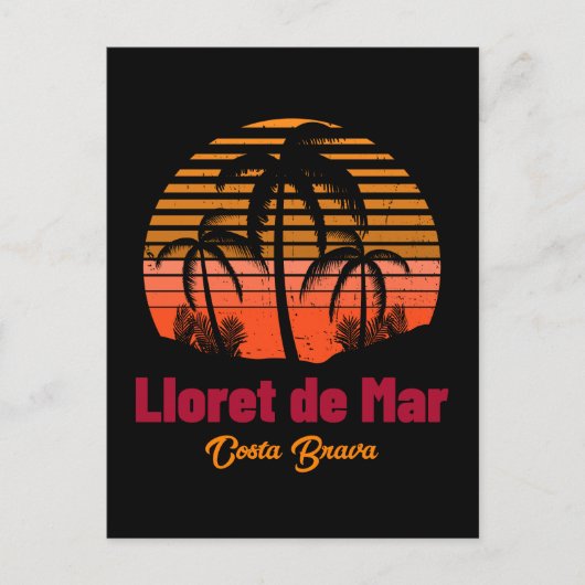 Carte Postale Retro Sunset Lloret de Mar Espagne Vacances (Devant)
