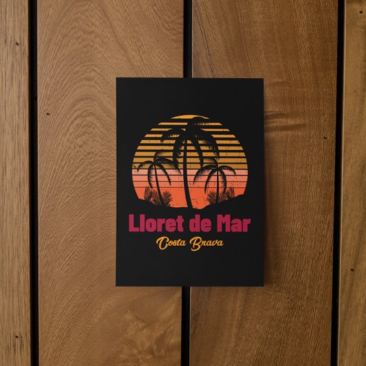 Carte Postale Retro Sunset Lloret de Mar Espagne Vacances