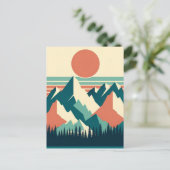 Carte postale Retro Sunset Mountain Peaks (Debout devant)