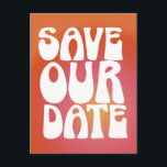Carte Postale Retro Super Cool Orange Gradient Enregistrer La Da<br><div class="desc">Retro Super Cool Orange Gradient Enregistrer La Date Carte Postale</div>