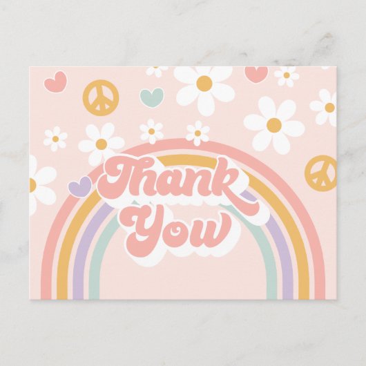 Carte Postale Retro Super fille Rainbow Anniversaire (Devant)