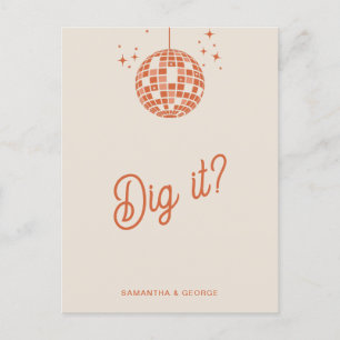 Carte Postale Retro Super les années 70 Cute Ivory Orange Disco