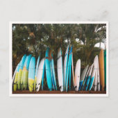 Carte Postale Retro Surfboards in Kauai Hanalei Beach (Devant)