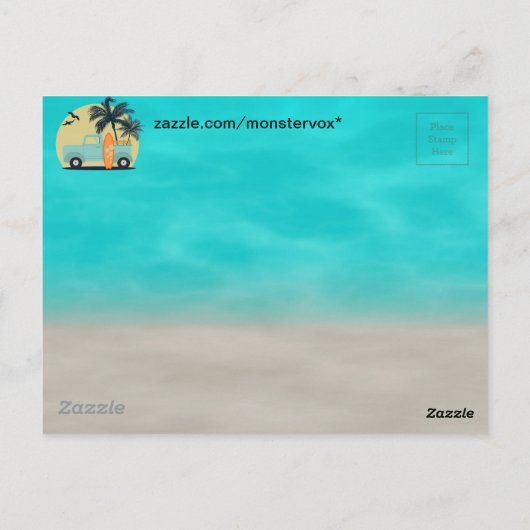 Carte postale Retro Surfing (Dos)