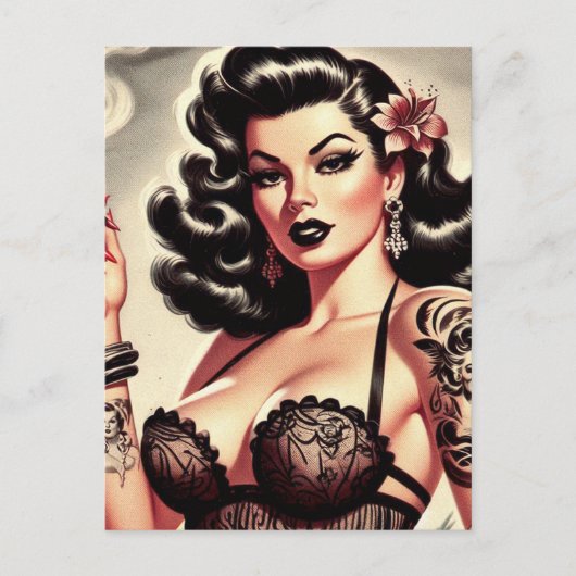 Carte Postale Retro Tatto Goth Girl (Devant)