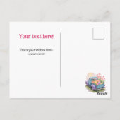 Carte Postale Retro Teal & Purple Truck with Easter Eggs (Dos)