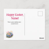 Carte Postale Retro Teal & Purple Truck with Easter Eggs (Dos)