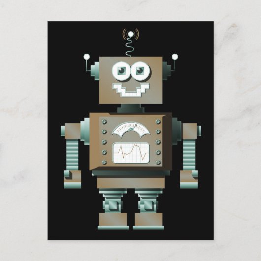 Carte Postale Retro Toy Robot (dk) (Devant)