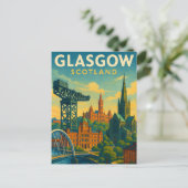 Carte Postale Retro Travel Glasgow Écosse (Debout devant)