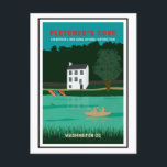 Carte Postale Retro Travel Poster Fletcher's Cove Washington DC<br><div class="desc">Cette carte postale de style rétro présente Fletcher's Cove (Fletcher's Boathouse) sur le site historique national Chesapeake & Ohio Canal à Washington DC. Il est parfait pour tous ceux qui ont passé le week-end à naviguer et à courir le long du vieux canal et chemin de ville.</div>