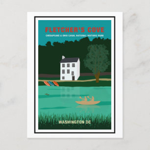 Carte Postale Retro Travel Poster Fletcher's Cove Washington DC