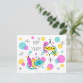 Carte postale Retro Tree Baubles Holidays (Debout devant)