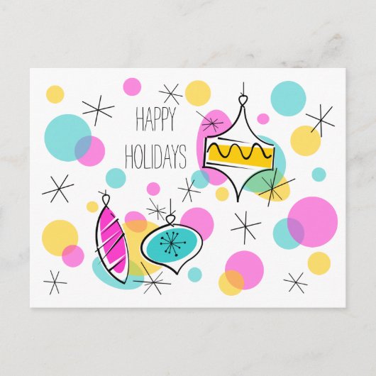 Carte postale Retro Tree Baubles Holidays (Devant)