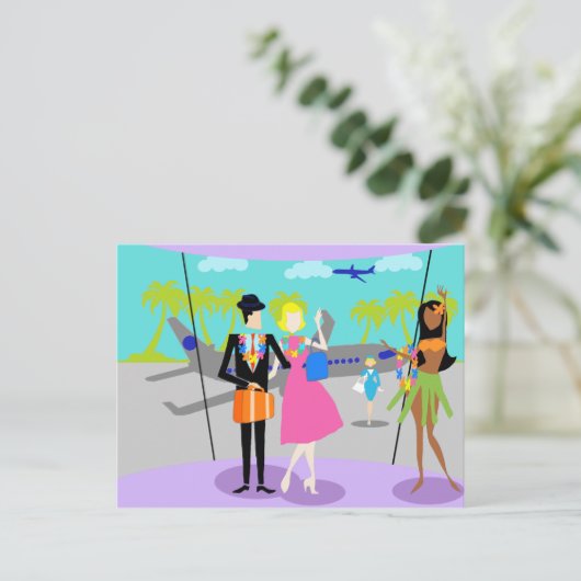 Carte postale Retro Tropical Vacances (Debout devant)