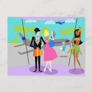 Carte postale Retro Tropical Vacances