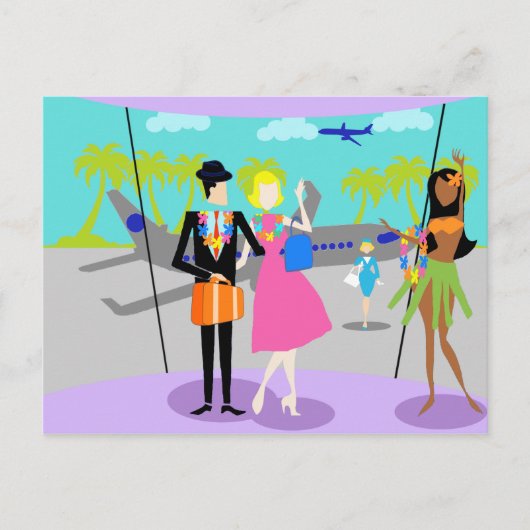 Carte postale Retro Tropical Vacances (Devant)