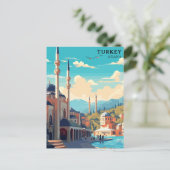 Carte Postale Retro Turquie Adana Watercolor Travel (Debout devant)