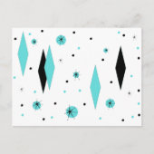 Carte postale Retro Turquoise Diamants & Starburts (Devant)