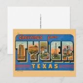 Carte postale rétro Tyler TX (Devant / Derrière)