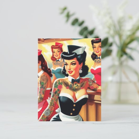 Carte Postale Retro Uniform Girls (Debout devant)